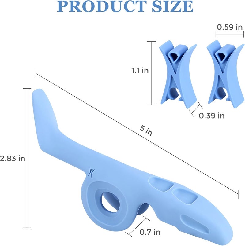 RANMING Violin Bow Holder for Practice–2Pcs Silicone Hand Position Corrector Non-Slip Teaching Tool for Beginners Students Improve Bow Grip & Posture Violin Teaching Aid With 4 Bow Stopper Blue - Image 5